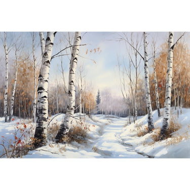 Birch Trees Winter Canvas